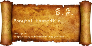 Bonyhai Hasszán névjegykártya